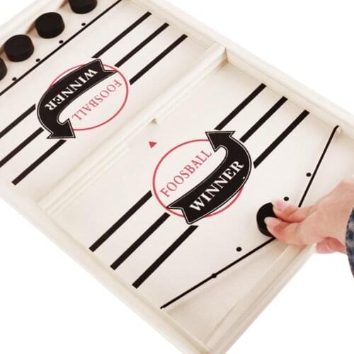 Wooden Bumper Slingshot Chess Parent-Child Interactive Party Game Table Ice Hockey Kids Toy