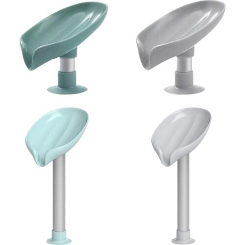 Bathroom Soap Holder Case Supplies Gadgets Leaf Shape Soap Box Kitchen Tools Dish Suction Holder Storage Basket