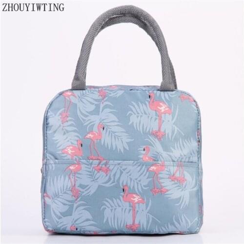 Functional Pattern Cooler Insulated Lunch Bag Thermal Stripe Tote Handbags Women Student Kids Portable Food Picnic Storage Pouch