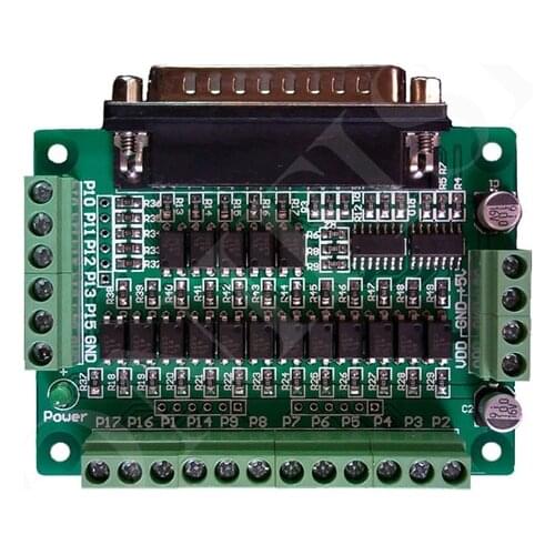 CNC parallel port interface board photoelectric isolation (support KCAM4, EMC2/linuxcnc)