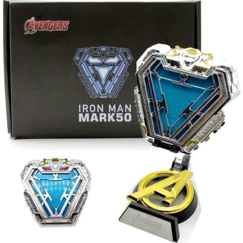 Marvel Ironman Mk50 LED Arc Reactor Tony Stark PVC Action Figure Collection Model Toys