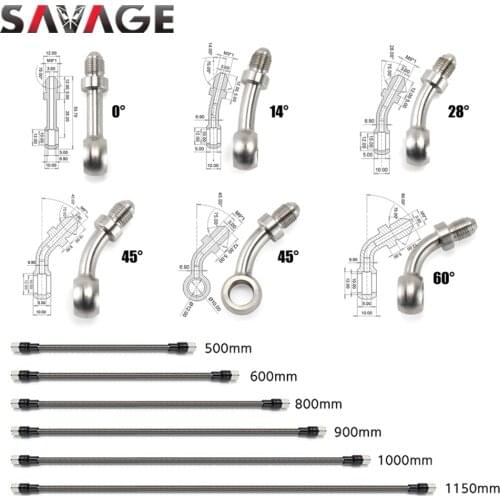 Motorcycle Brake Hose Clutch Hydraulic Oil Line Pipe Adaptor Oil Hose Banjo Fitting AN3 Straight 0 14 28 45 60 Degree 10mm 3/8"
