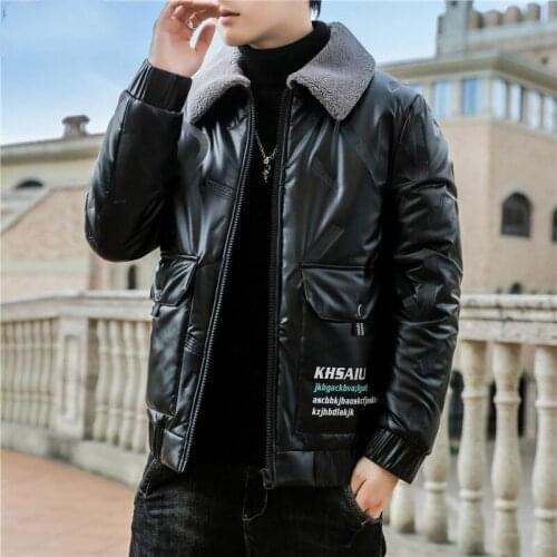 Autumn and winter new down cotton jacket men thick warm short tide brand bright cotton clothing