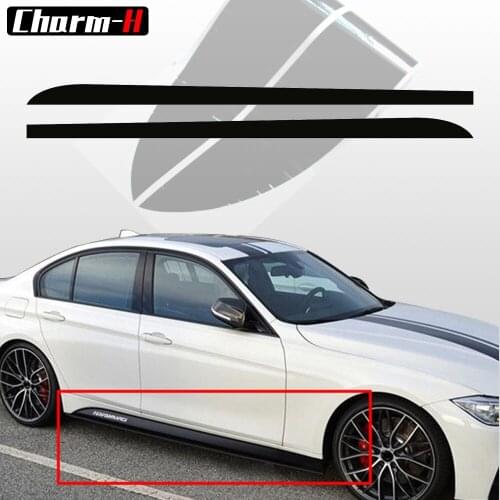 2pcs 5D Carbon Fibre Side Skirt Sill Stripe Decal For BMW F30 F31 M-Packet M Line M Sport M Performance Stickers