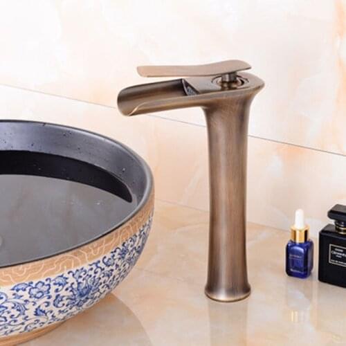 European-style tabletop basin cold and hot water faucet bathroom waterfall faucet creative washbasin faucet