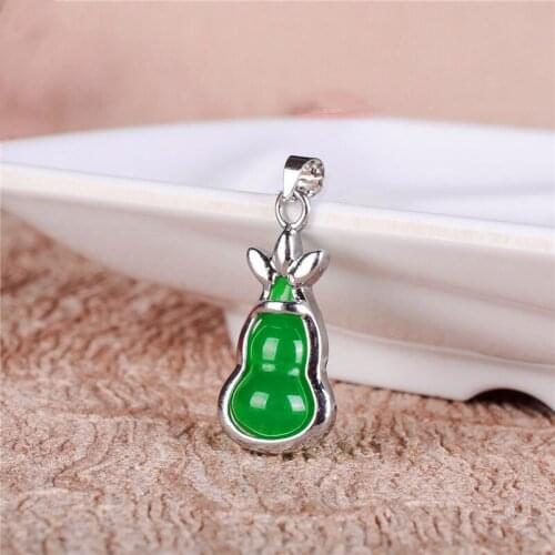 Natural Malay Jade Gourd Dragon pillar Jade Pendant Jewelry Lucky Exorcise evil spirits Safety Amulet Jade Pendant Fine Jewelry