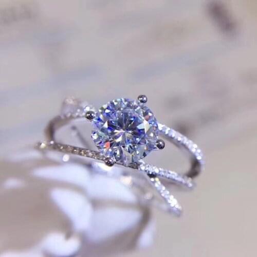 D Color Moissanite Ring for Party 1ct Moissanite Wedding for Woman 925 Silver Moissanite Engagement Ring Gift for Woman