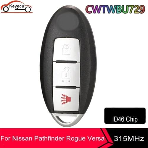 KEYECU CWTWBU729 Smart Remote Key 315Mhz 3 Buttons For Nissan Tiida Qashqai Altima Maxima Sentra Teana Xtrail With ID46 Chip
