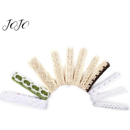JOJO BOWS 2y Water Soluble Cotton Lace Ribbon For Needlework Diamond Colorful Lace Fabric for DIY Craft Home Wedding Decoration