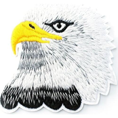 Eagle Size:7.5x7.8cm Embroidered Patch for Clothing Iron on Sew Applique Cute Fabric Clothes Shoes Bags Decoration Patches