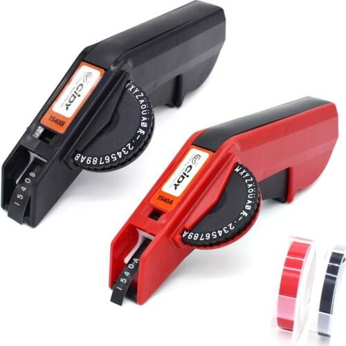 Manual Label Printer Embossing 1540A/B plastic lettering machine for 3D embossing 6/9/12mm label tape red/black