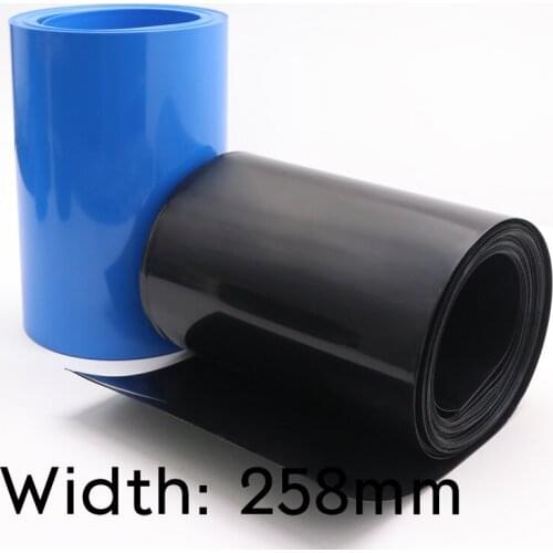 Width 258mm (Diameter 164mm) Lipo Battery Wrap PVC Heat Shrink Tube Insulated Case Sleeve Protection Cover Flat Pack Blue Black