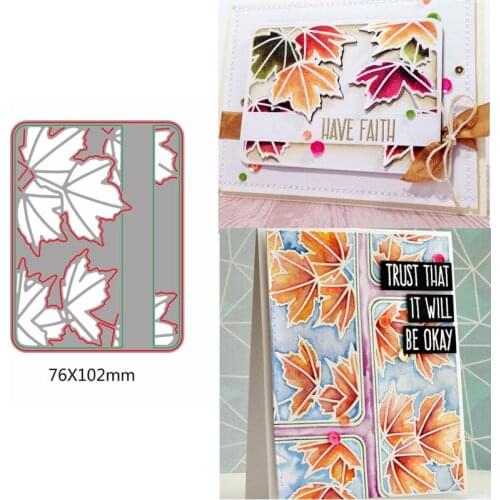 Maple Pattern Die Cuts For Card Making Maple Leaves Rectangle Pattern dies scrapbooking metal cutting dies new 2019