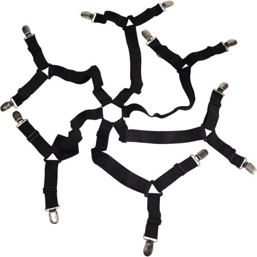 Bed Sheet Clips Grippers Fasteners 6 Sides Sheet Suspenders Elastic Sheet Holders Mattress Clips Straps