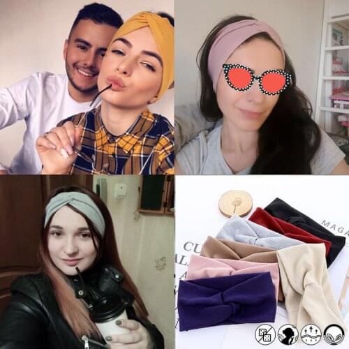 VKME 14 Color Cotton Headband For Women Girl Baby Headband 2020 Elastic Knot Headbands Twist Fashion Cross Hair Accessories