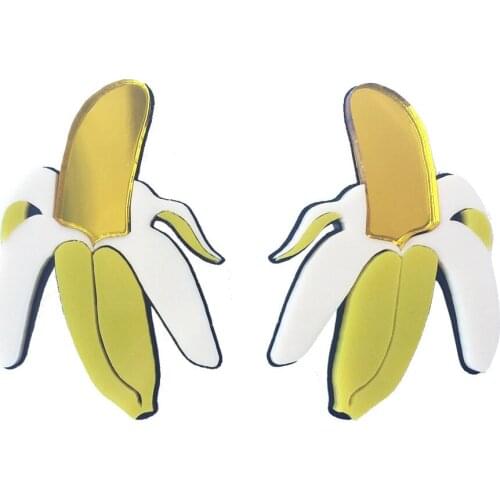 2Pair Cartoon Fashion Women Bijoux Joyas Dangle Earrings Acrylic Ornament Banana Shaped Pendant Femme Accessories Drop Earring