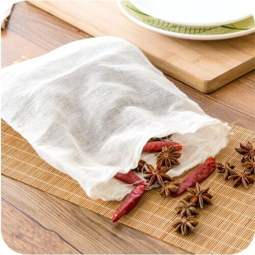 1PC Cotton Cloth Bag Locking Spice Strainer Mesh Filter Chinese Medicine Herbal Ball Kitchen Cooking Tools Colander Soup Tea Bag