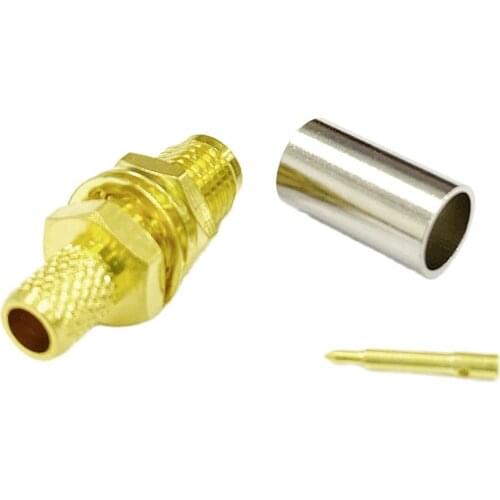 1pc RP-SMA Female Jack nut RF Coax Modem Convertor Crimp for RG58 RG142 RG400 LMR195 Cable Straight Goldplated NEW wholesale