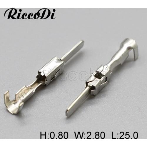 100Pcs 2 -964296/964300-1 Male Electrical Car Wire Harness Connector Crimp Terminal DJ615B-2.8*0.8A