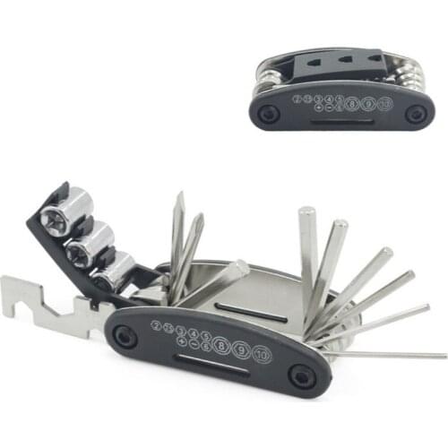 16in1 Mountain Cycle Portable Socket Multipurpose Wrench Bicycle Multi Tool Screwdriver Motorcycle Bike Allen Fix Touring Pocket