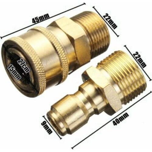 2 Pcs 3/8-inch Pressure Car Washer Quick Release Adapter Connector Coupling Kits