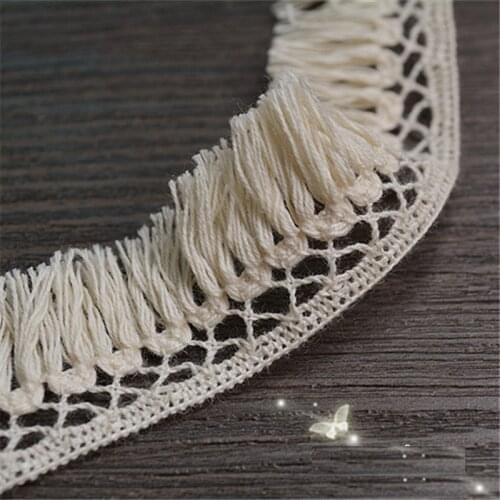 100% Cotton Fringe Tassel Ribbon Lace Trimming 20 Yds Latin Fringe Dance Dress Trims Clothing Accessories 2.5cm Long