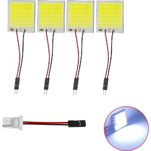 4PCS Car Interior Accessories 18/24/36/48 SMD T10 4W 12V COB Car Interior Panel LED Lights Bulb Car Dome Light Car Panel Lamp