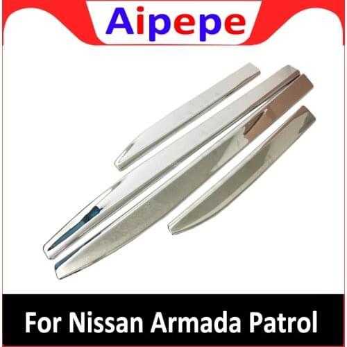 For Nissan PATROL Y62 2010-2020 Infiniti QX56 QX80 ABS Chrome Side Door Body Mouldings Protection Liner Garnish Cover Trims 4Pcs
