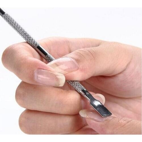 500 pcs Stainless Steel Cuticle Remover Double Sided Finger Dead Skin Push Nail Cuticle Pusher Manicure Pedicure Care Tool