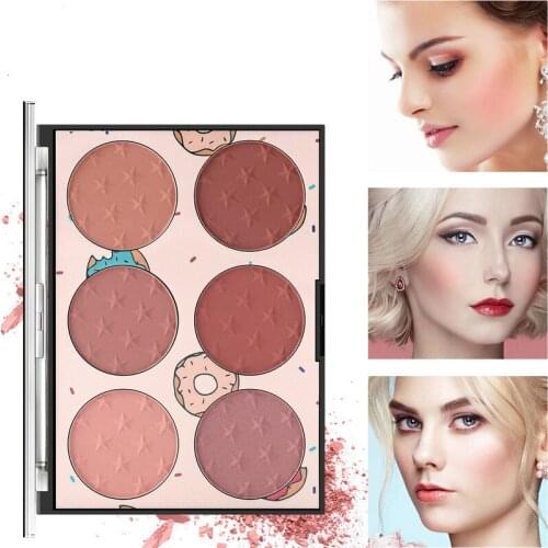 6Color Blush Makeup Palette Face Mineral Powder Pigment Blusher Blush Powder Brozer Cosmestics Professional Palette Blush