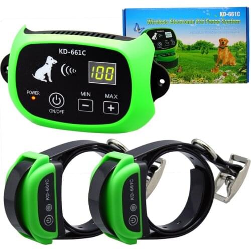 Wholesale Field Wireless Pet Dog Electronic Fence System KD-661C Rechargeable Transmitter and Receiver IP67 dog Training Collar
