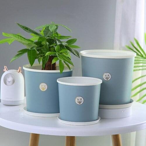 Flowerpot Nordic Simple Plastic Resin Indoor Balcony Desktop Fleshy Green Pineapple Round Large Flowerpot