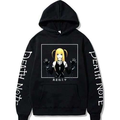 Men Hoodies Death Note Men Women Pullovers Hoodies Sweatshirts Misa Amane Print Anime Hoody Streetwear Tops