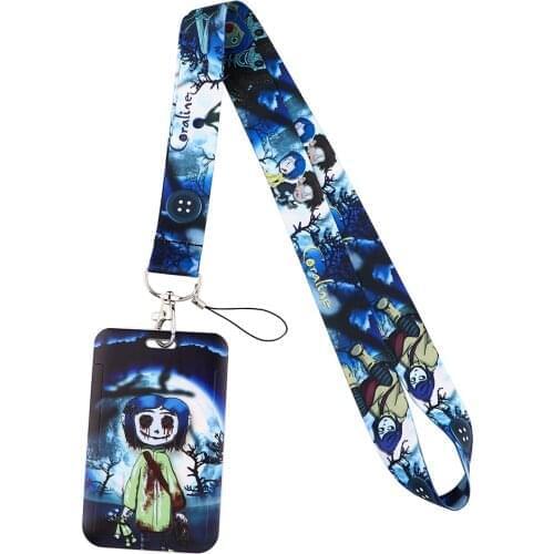 E3319 Cartoon Horror Ghost Mother Neck Strap Lanyard for key Phone USB DIY Hang Rope With Card Holder
