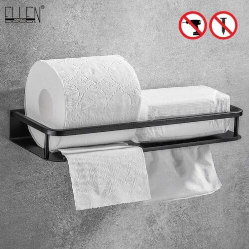 ELLEN Black Toilet Paper Holder Bathroom Toilet Tissue Paper Sheves Bathroom Accessories EL461
