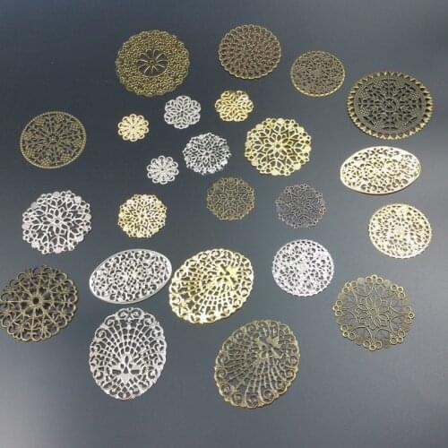 Filigree Metal Ellipse decoration For Jewelry Making DIY Accessories