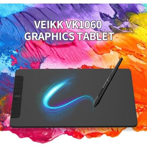 VEIKK VK1060 Graphics Tablet Digital Drawing Tablet with 8192 Levels Pressure Sensitivity 5080LPI Resolution 8 Shortcut Keys
