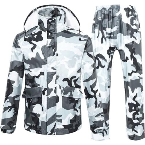 TINGQI Camouflage Raincoat Male Female Rainwear Waterproof Hiking Rain Coat Rain Suit Motorcycle