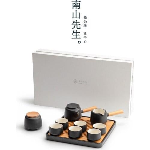 Chinese Black Tea Set Display Porcelain Portable Tea Set With Warmer Kung Fu Gift Box Tetera Porcelana Teaware Sets BG50TS