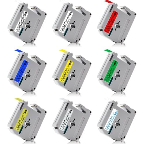 UniPlus 9mm Label Tapes for Brother p-touch MK121 MK221 MK421 MK521 MK621 MK721 Colorful Label Maker Printer Ribbon Typewriter