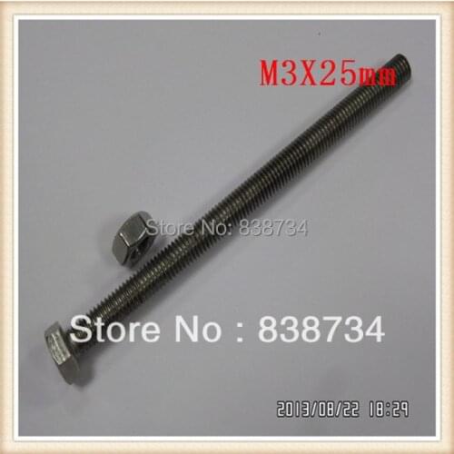 M3*25 sus304 hex bolt(100pcs/lot)