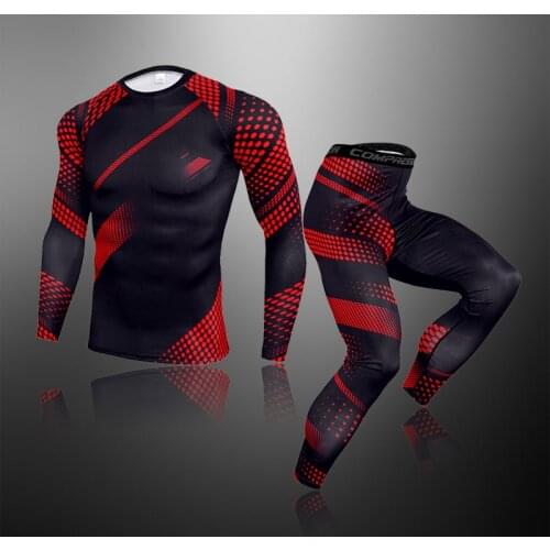 Mens Compression Clothing, Gym Cycling Running Climbing Training Quick-Drying Bodybuilding Tight-Fitting Sports Suit For Men