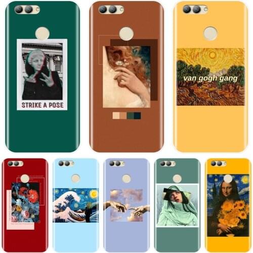 Soft Phone Case For Huawei Nova 3 3I 3E 2i 2 Lite Plus Silicone Yellow Van Gogh Red Back Cover For Huawei Nova Smart Lite 2017