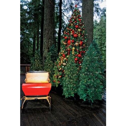Outdoor Christmas Photography Backdrops Decoration Gifts Balls Background Wooden Floor Photo Studios Prop