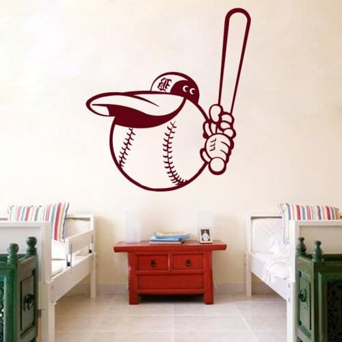Wall Decal Vinyl Sticker Sport Baseball Ballplayer Sporting Decal Boy Baby Kids Children Room Club Home Decor Wall Sticker G-2