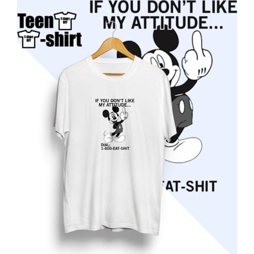 New Collection T-shirt Mickey Mouse Print Cartoon Disney T-shirt 100% Cotton Round Neck Fashion Harajuku Tops White for Men