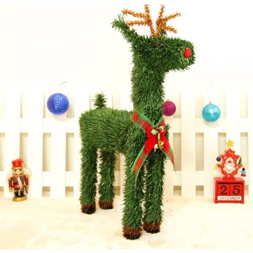 Newest Arrival Christmas Decorations Cartoon Elk Shaped Artware Statue Decorative Tools for Living Room Bedroom