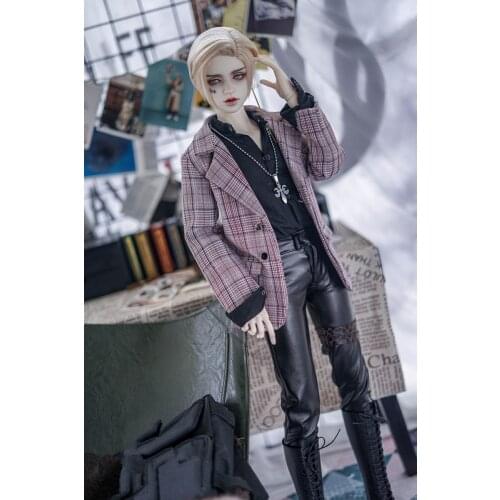 BJD Doll Clothing suitable for 1/3 1/4 MSD Uncle Size Daily Plaid Suit Coat 2 Colors into doll accessories