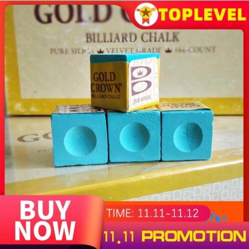 Original Brunswick Golden Crown Chalk Powder Pool Cue Green Dry 4 Pieces Chalk Snooker Tip Chalk Easy to Put on Billiards Access