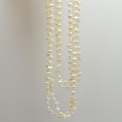 Natural Baroque Freshwater Pearl Necklace 100 inches Long Pearl Jewellery White Pearl Necklace Perfect Chirstmas Gift For Women